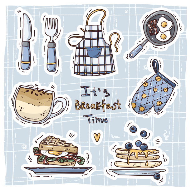 搭配早餐元素图片下载