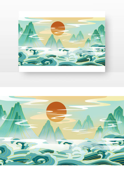 古风山峰背景图片下载