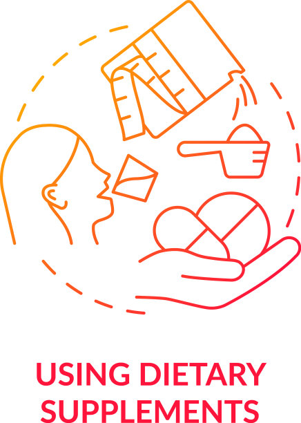 运用膳食补充剂红色梯度的概念图片下载