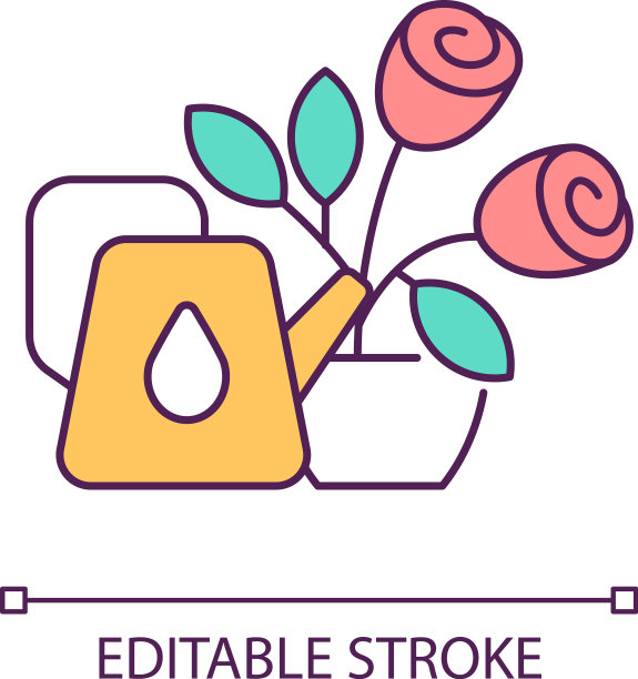 照顾植物的RGB颜色图标图片下载