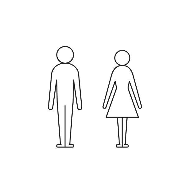 男人和女人轮廓图标男人和女人的标志图片下载