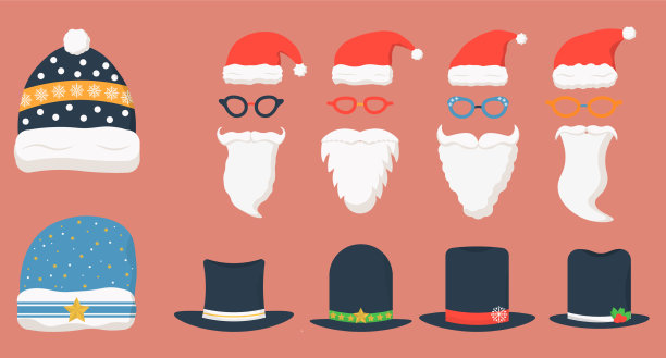 圣诞派对照相亭道具圣诞快乐图片下载