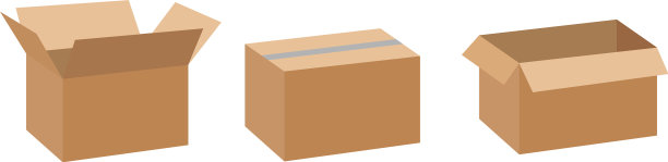 一套纸板箱模型孤立在白色图片下载