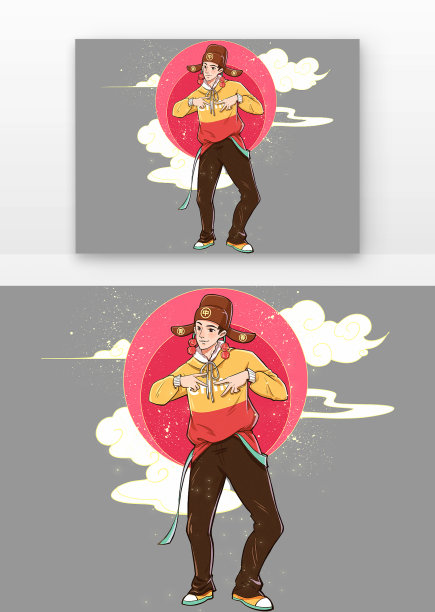 五四青年节国潮男青年图片下载