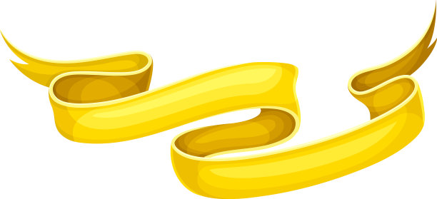 复古的黄色空白彩带横幅图片下载