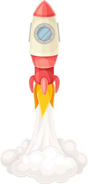 红色火箭作为航天器的发动机排气图片下载