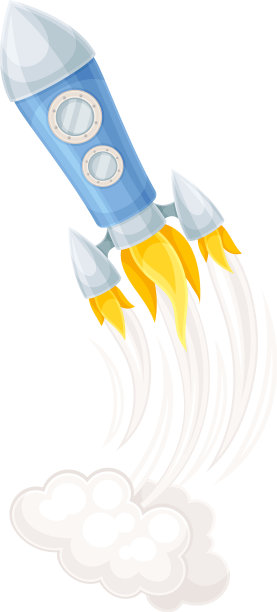 蓝色火箭作为航天器的发动机排气图片下载