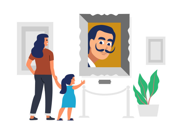 展览女性观众画廊图片下载