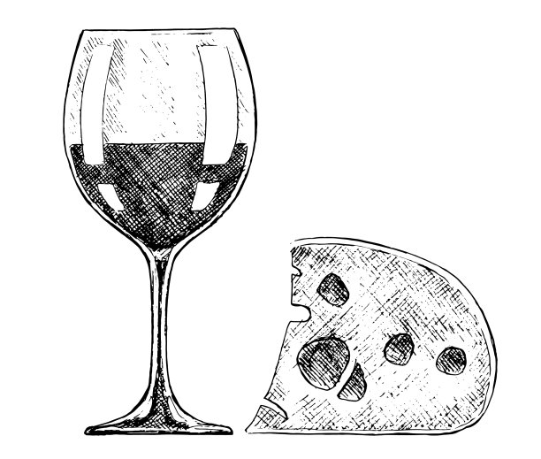 一杯红酒配奶酪图片下载