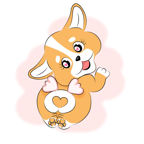 心形幽默的威尔士柯基犬图片下载