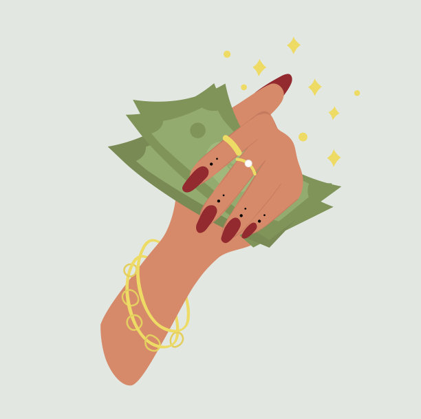 女人手里拿着钱图片下载