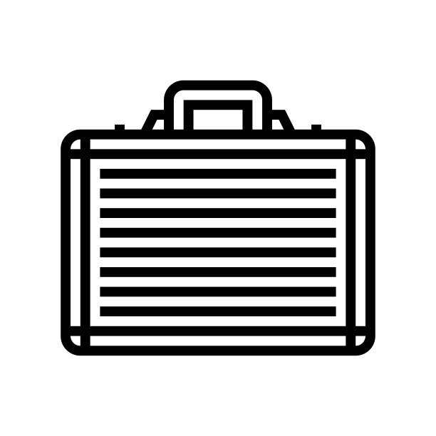 公文包金属线图标矢量插图图片下载