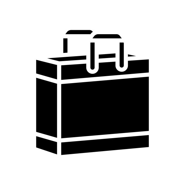 购物袋字形图标矢量插图图片下载