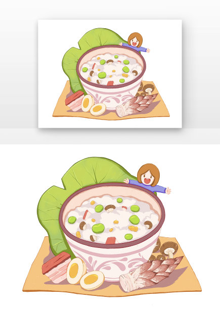 盖浇饭美食插画图片下载