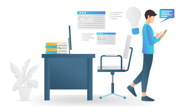 学生阅读网络文章的插图图片下载