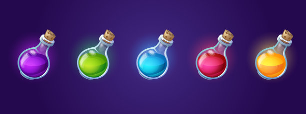 魔法长生不老药瓶子，卡通烧瓶图片下载