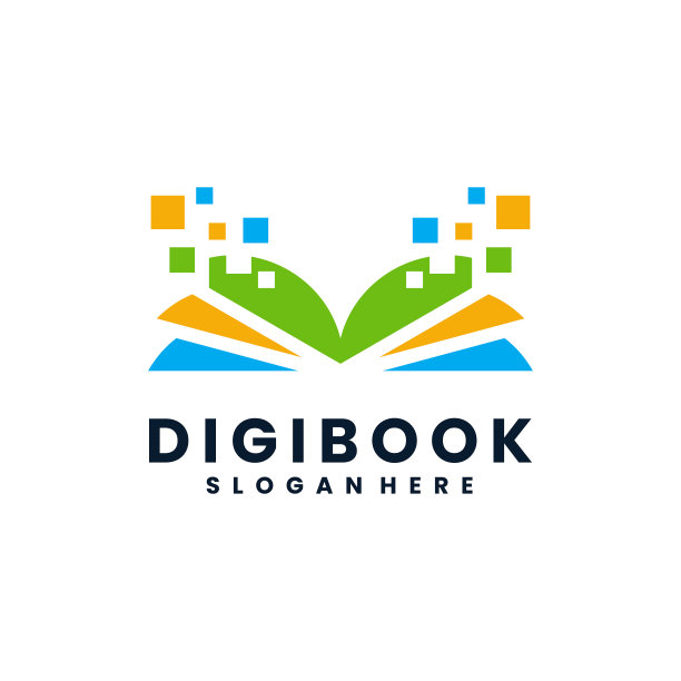 数字图书标志在线学校教育标志图片下载