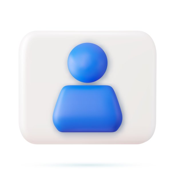 3d方形白色图标按钮人图片下载