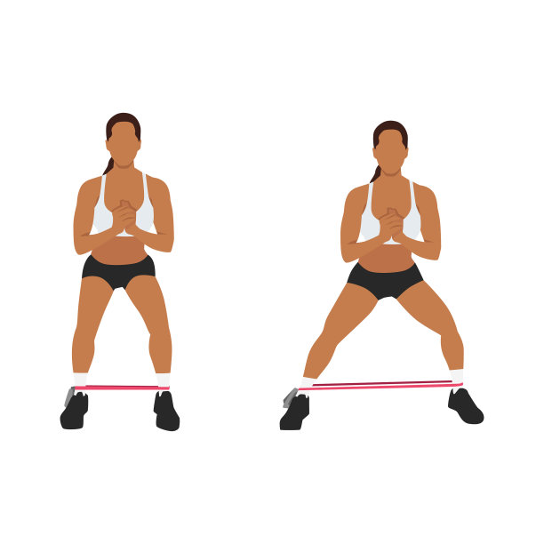 女子做阻力带侧步练习图片下载