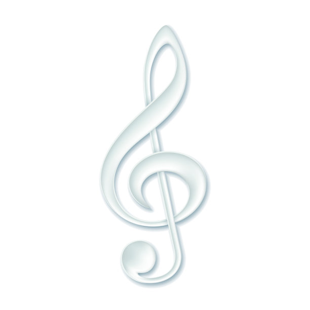 白色高音谱号音乐小提琴谱号纸图片下载