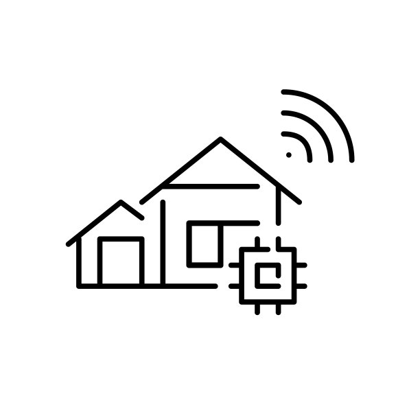 CPU芯片和wifi连接的智能家居。像素完美，可编辑的笔画线图标图片下载