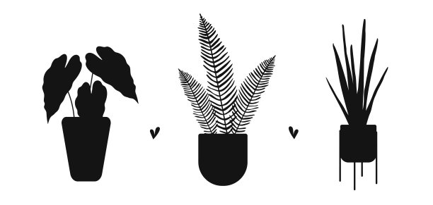 盆栽植物的平面轮廓图片下载