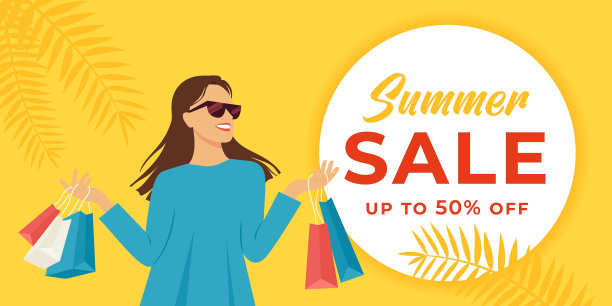 夏季特价的横幅。图片下载