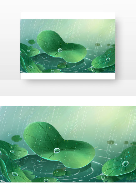 下雨荷叶背景图片下载
