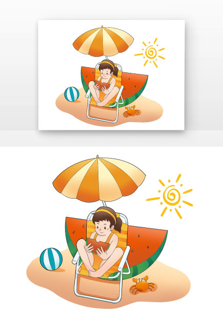 夏天儿童吃西瓜图片下载