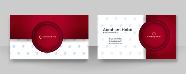 现代优雅简洁干净的红、白、金、黑名片设计矢量模板，配合创意专业技术打造企业风格图片下载