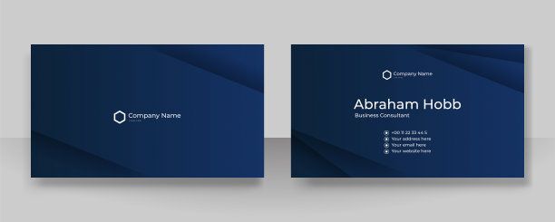 现代创意和干净的蓝色名片设计模板。奢华优雅的名片设计背景与时尚简约抽象的几何时尚波浪线。矢量图图片下载