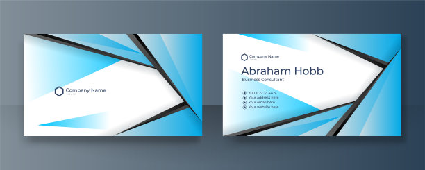 现代优雅的浅蓝色和深蓝色名片矢量背景。奢华创意干净大胆名片设计模板。矢量图图片下载