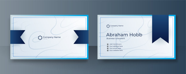 现代优雅的浅蓝色和深蓝色名片矢量背景。奢华创意干净大胆名片设计模板。矢量图图片下载