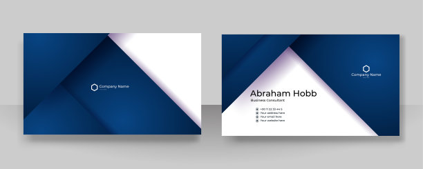 现代优雅简洁干净的蓝色名片设计矢量模板具有创意专业技术的企业风格图片下载