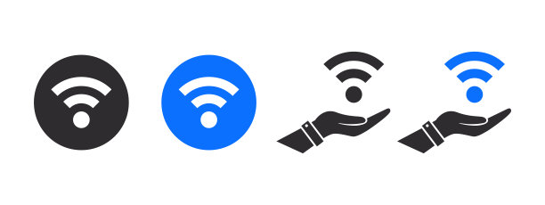 WiFi图标：无线连接与互联网信号矢量图图片下载