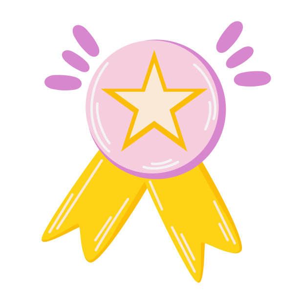 奖牌用彩带。优质品质或推荐证书图标的概念，保证或保证徽章的想法。矢量卡通插图孤立在白色背景上图片下载