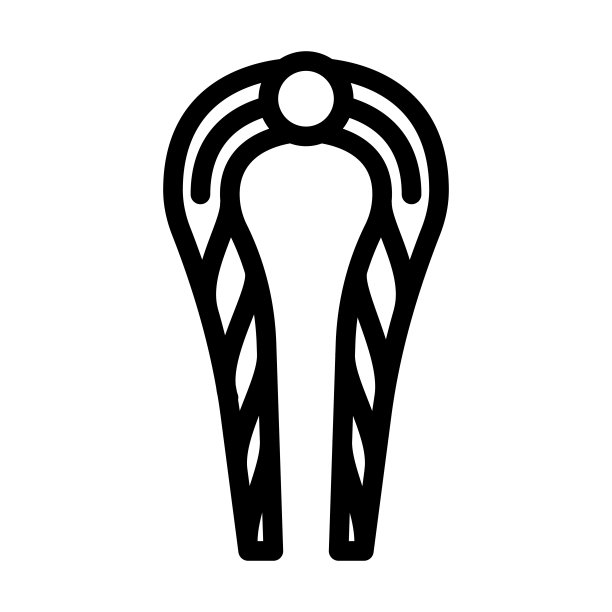 与宝石线图标矢量插图的金色发夹图片下载