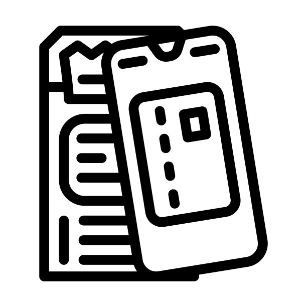 手机扫码非接触式支付线型图标矢量图图片下载