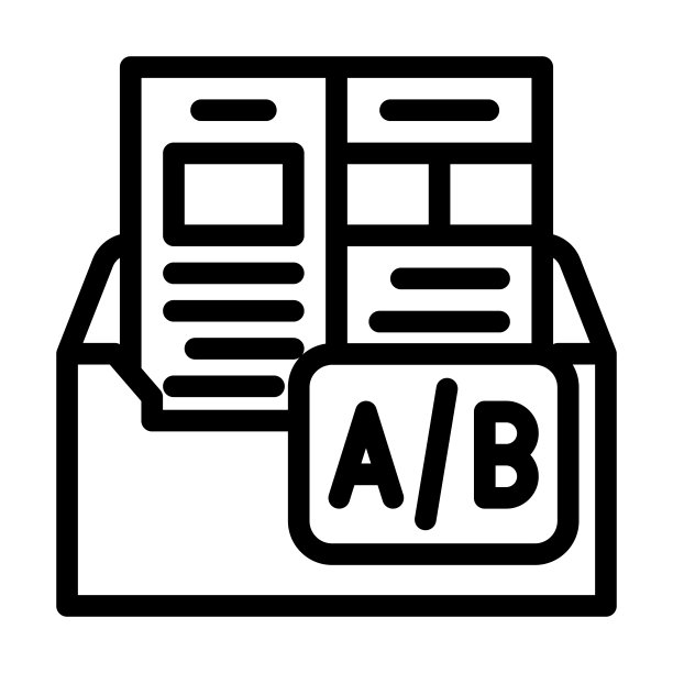 电子邮件A/B测试线性矢量图标图片下载