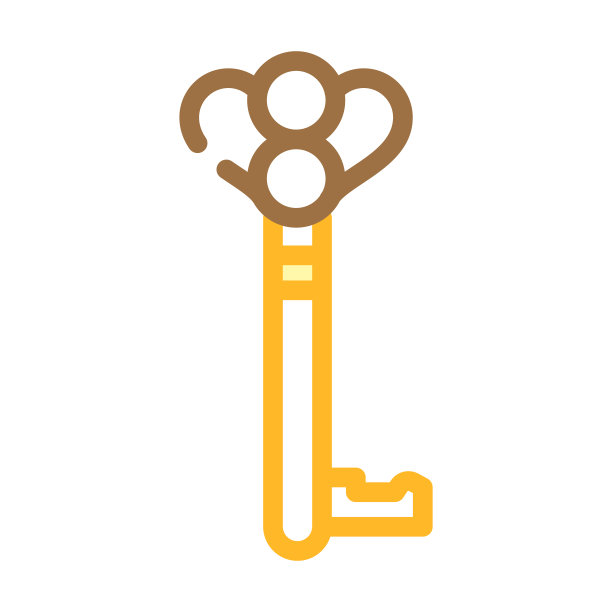 旧风格的关键颜色图标矢量插图图片下载