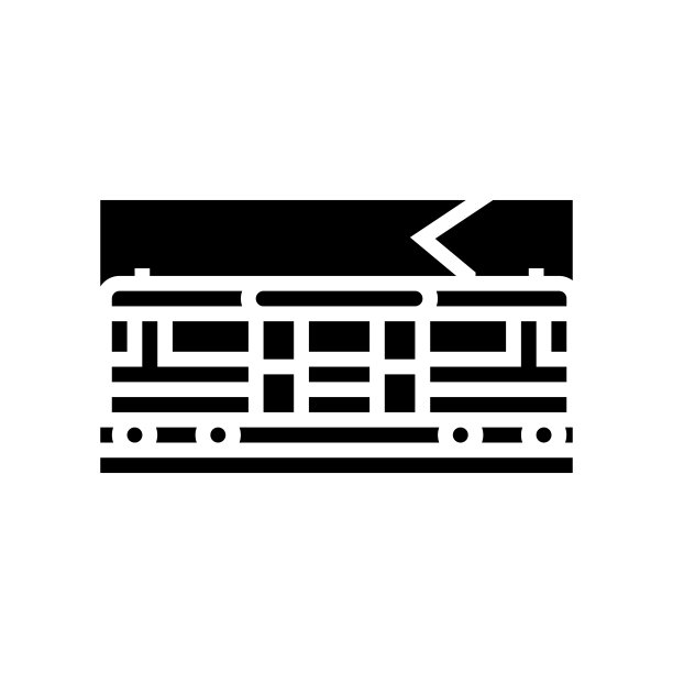城市圈有轨电车字形图标矢量插图图片下载