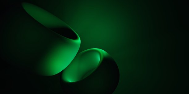 3d渲染绿色抽象几何豪华背景与发光的光。场景广告，技术，展示，横幅，化妆品，时尚，商业，体育，元宇宙。科幻小说插图图片下载