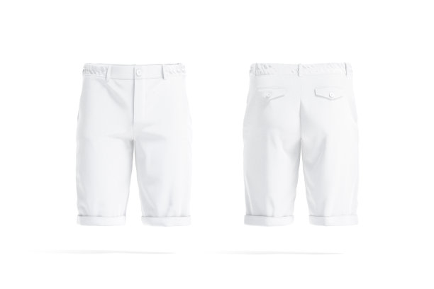 空白的白人男子短裤模型，前面和后面的看法图片下载