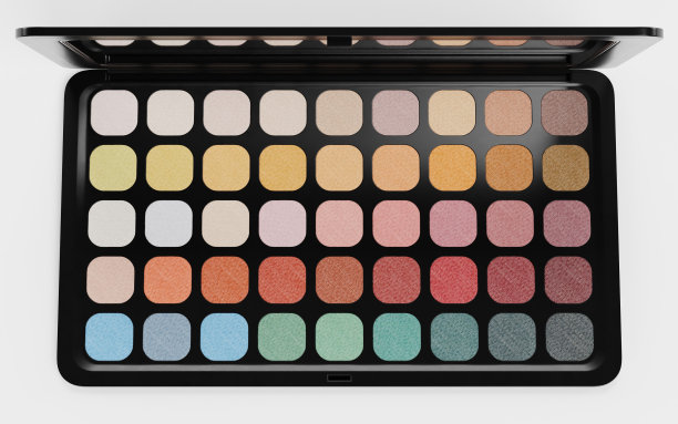 逼真的3D渲染眼影调色板图片下载