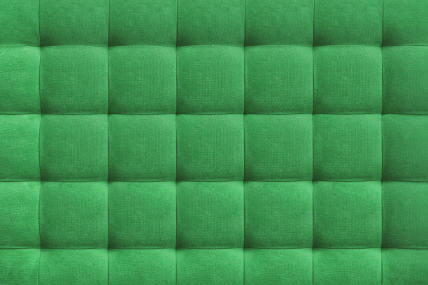 绿色麂皮皮革背景，经典方格图案的家具，墙壁，床头板图片下载