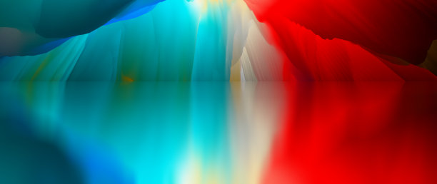 超现实的湖泊景观。神奇的抽象的世界。三维演示图片下载