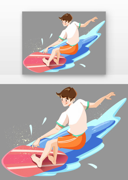 夏季人物男孩冲浪图片下载