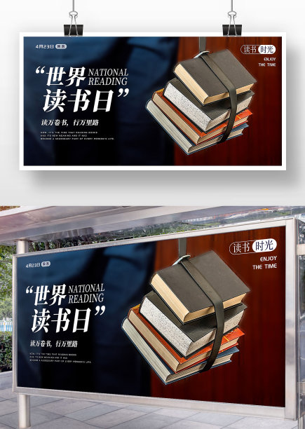 世界读书日活动展板图片下载