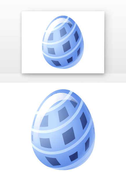 复活节蓝色复活蛋插画元素图片下载