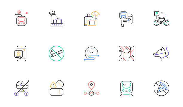 地铁线路图标。地铁地图，车站位置和行为规则概述图标。向量图片下载